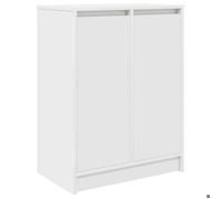 Bonne qualité - Armoire à chaussures - BONNIE - Commode à chaussures blanc 57x34x76cm - Bois d'ingénierie - Meuble d'entrée Coffre
