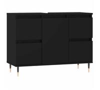 Bonne qualité - Armoire de rangement Armoire de salle de bain et WC - BONNIE - noir 80x33x60cm - Bois d'ingénierie DECO M3232672
