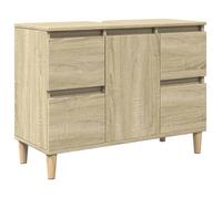 Bonne qualité - Armoire de rangement Meuble d'évier chêne sonoma 80x33x60cm - Bois d'ingénierie DECO M6543523
