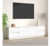 Bonne qualité - Armoire TV Blanc 176x37x47,5 cm , bois de pin massif - Buffet télévision/Banc TV DECO M5369686