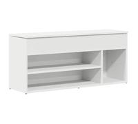 Bonne qualité - Banc à chaussures - BONNIE - Commode à chaussures blanc 102x30,5x45cm - Bois d'ingénierie - Meuble d'entrée Coffre