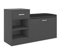 Bonne qualité - Banc à chaussures - BONNIE - Commode à chaussures Gris 94,5x31x57cm - Aggloméré - Meuble d'entrée Coffre Rangement