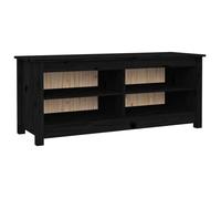 Bonne qualité - Banc à chaussures - BONNIE - Commode à chaussures Noir 110x38x45 5cm - Bois de pin massif - Meuble d'entrée Coffre