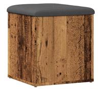 Bonne qualité - Banc de rangement - BONNIE - Coffre Banquette vieux bois 42x42x45cm - Bois d'ingénierie - pour Salon, Chambre,