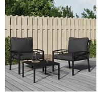 Bonne qualité - Chaise de jardin avec coussins gris 68x76x79 cm acier - 1parcel - 68x76x79cm J3804828