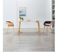 Bonne qualité - Chaise de salle à manger - Style vintage - noir bois courbé et similicuir,53x52x70 cm DECO M7548091