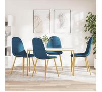 Bonne qualité - Chaises à manger - Style vintage - lot de 4 - Bleu Velours,45x53,5x83 cm DECO M7030851