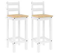 Bonne qualité - Chaises de bar lot de 2 blanc - Bois de pin solide DECO M2751396