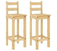 Bonne qualité - Chaises de bar lot de 2 - Bois de pin solide DECO M4358689