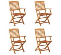 Bonne qualité - Chaises de jardin pliables - lot de 4 - Bois d'eucalyptus massif,53x57x91 cm - pour Cour Balcon DECO M8708827