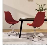 Bonne qualité - Chaises pivotantes à manger - Style vintage - lot de 2 - Rouge bordeaux Tissu,48x58x(81-93) cm DECO M9517531