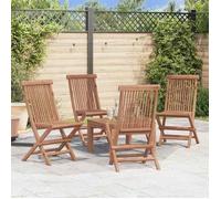 Bonne qualité - Chaises pliables de jardin - lot de 4 - Bois de teck solide ,47x60x89 cm - pour Cour Balcon DECO M2550283