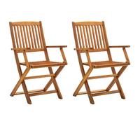 Bonne qualité - Chaises pliables d'extérieur - lot de 2 - Bois d'acacia solide,54x57x91 cm - pour Cour Balcon DECO M4768286
