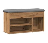 Bonne qualité - Coffre banquette - BONNIE - Banc à chaussures chêne artisanal 82x32x45 5cm bois ingénierie - pour Salon Chambre