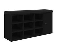 Bonne qualité - Coffre banquette - BONNIE - Banc à chaussures noir 102x32x50cm - Bois d'ingénierie - pour Salon, Chambre, Entrée