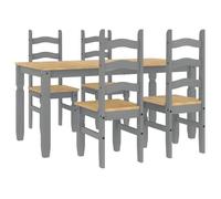 Bonne qualité - Ensemble à manger Panama 5 pcs - Ensemble De Table À Manger Et 4 Chaises - gris - Bois de pin massif DECO M2070286