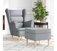 Bonne qualité - Fauteuil avec repose-pied Gris clair Tissu,74x84x100 cm Relaxation - Scandinave DECO M2335496