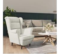 Bonne qualité - Fauteuil blanc crème velours LVL5804