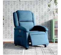 Bonne qualité - Fauteuil inclinable électrique bleu velours,71x86,5x99,5 cm Relaxation - Scandinave DECO M2133235