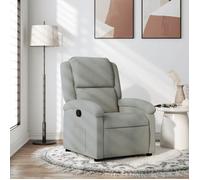 Bonne qualité - Fauteuil inclinable gris clair velours,71x86,5x99,5 cm Relaxation - Scandinave DECO M7850778