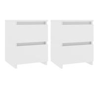 Bonne qualité - Lot de 2 Table de nuit Table de Chevet - Meuble de chevet - Blanc 30 x 30 x 40 cm Aggloméré @2978 :