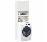 Bonne qualité - Meuble de machine à laver-Meuble de Salle de Bain Haute blanc - Bois d'ingénierie DECO M7875302