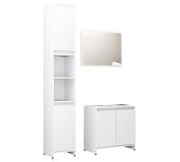 Bonne qualité - Mobilier Ensemble de meubles de bain 3 pcs Salle de bain et WC - BONNIE - Blanc - Bois d'ingénierie DECO M8734224