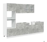 Bonne qualité - Mobilier Ensemble de meubles de salle de bain 7 pcs Salle de bain et WC - BONNIE - gris béton DECO M5357796
