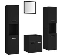 Bonne qualité - Mobilier Ensemble de meubles de salle de bain Noir - Aggloméré DECO M3892518