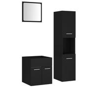 Bonne qualité - Mobilier Ensemble de meubles de salle de bain Noir - Aggloméré DECO M3959625