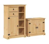 Bonne qualité - Mobilier Ensemble de meubles salle de bain 2 pcs Salle de bain et WC - BONNIE - Corona bois pin massif DECO
