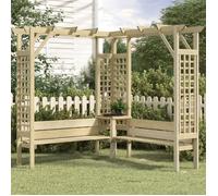 Bonne qualité - Pergola d'angle avec banc Bois de pin imprégné LVL3367