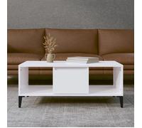 Bonne qualité - Table Basse de Salon pour thé ou café-Blanc brillant 90x50x36,5 cm - bois d'ingénierie DECO M6876969
