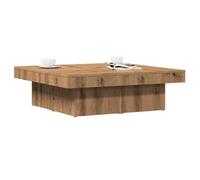 Bonne qualité - Table Basse de Salon pour thé ou café-chêne artisanal 90x90x28 cm - bois d'ingénierie DECO M3998655