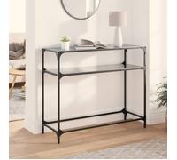 Bonne qualité - Table console-Table de Présentation-avec dessus en - Verre noir 98x35x81 cm acier DECO M9305764