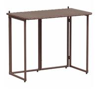 Bonne qualité - Table de balcon Table de jardin - Vendue seule - BONNIE - pliante marron 90 x 51 x 75cm polyrotin DECO M8573233