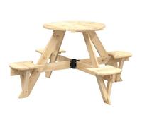 Bonne qualité - Table de balcon - Vendue seule - BONNIE - Table de pique-nique pour 4 enfants avec trou de parasol rond DECO