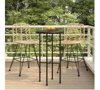 Bonne qualité - Tabourets de bar lot de 2 45x56x103 5cm Résine tressée et acier LVL1757