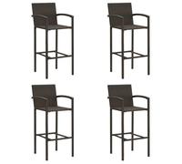 Bonne qualité - Tabourets de bar - lot de 4 - marron - résine tressée,52x56x118 cm - pour Cour Balcon DECO M5284118