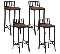 Bonne qualité - Tabourets Ergonomique - BMD - Chaises de bar - lot de 4 - bois de récupération massif - 37x37x92 cm DECO M3003422