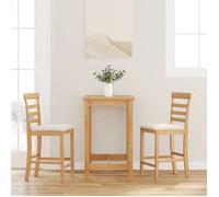 Bonne qualité - Tabourets Ergonomique - BMD - Tabourets de bar avec coussins 2pcs naturel - bois massif d'hévéa - 41x49x96 cm DECO