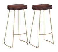 Bonne qualité - Tabourets Ergonomique - BMD - Tabourets de bar Gavin - lot de 2 - bois de manguier massif - 45x40x78 cm DECO