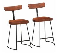 Bonne qualité - Tabourets Ergonomique - BMD - Tabourets de bar - lot de 2 - 49x43x79 cm bois de manguier massif - 49x43x79 cm DECO