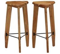 Bonne qualité - Tabourets Ergonomique - BMD - Tabourets de bar - lot de 2 - bois d'acacia massif - 34x33x73 cm DECO M8808098