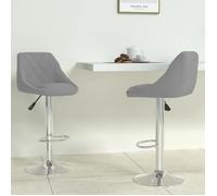Bonne qualité - Tabourets Ergonomique - BMD - Tabourets de bar - lot de 2 - gris clair - Velours - 46x44x(82-103) cm DECO M6662616