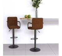 Bonne qualité - Tabourets Ergonomique - BMD - Tabourets de bar - lot de 2 - marron - Velours - 48x47x(90-111) cm DECO M9022571