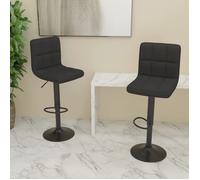 Bonne qualité - Tabourets Ergonomique - BMD - Tabourets de bar - lot de 2 - noir - tissu - 40x47x(90-111) cm DECO M4986907