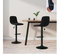 Bonne qualité - Tabourets Ergonomique - BMD - Tabourets de bar - lot de 2 - noir - Velours - 42,5x45x(84-105) cm DECO M3130599