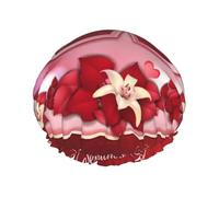 Bonne Saint-Valentin,Bonnet de douche/bonnet de nuit double couche imperméable et élastique, bonnet de bain réutilisable