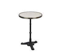 Bonnecaze Absinthe & Home Table de Bistrot/Guéridon en Marbre Blanc et Base de Fer, 51 cm